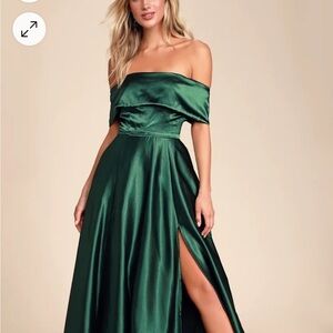 Forest Green Satin Dress 👗